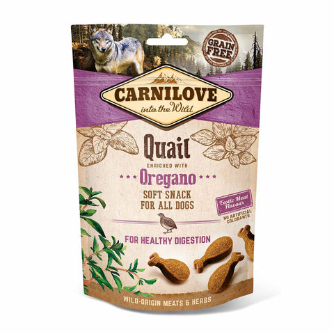 Carnilove Grain Free Semi Moist Dog Treats - Quail with Oregano - 200g