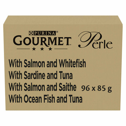 Gourmet Perle Seaside Duo Adult Wet Cat Food In Gravy - 96x85g Pouches