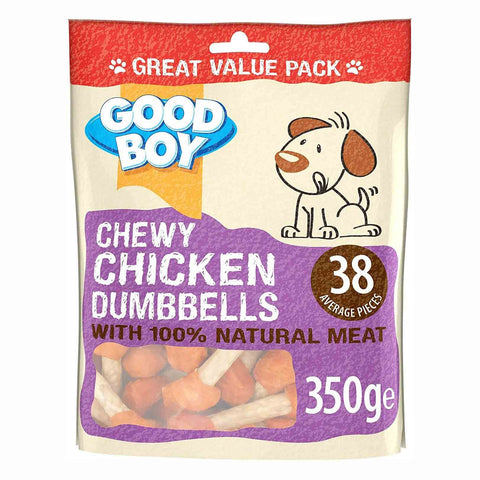 Good Boy Pawsley Chewy Dumbbells Dog Treats - Chicken - 350g - 3 for £18 🔥