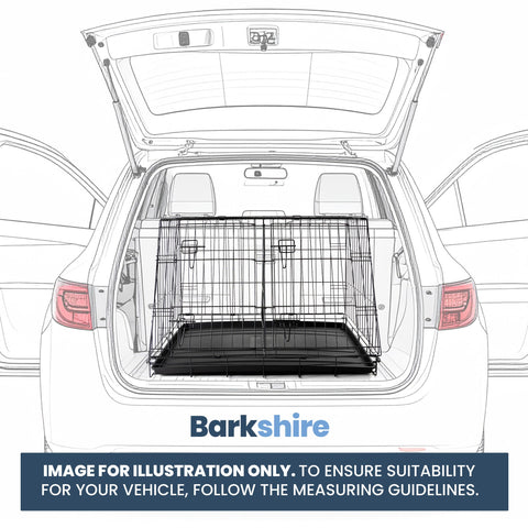 Barkshire Sloping Dog Car Crate  - Large 90 x 59cm